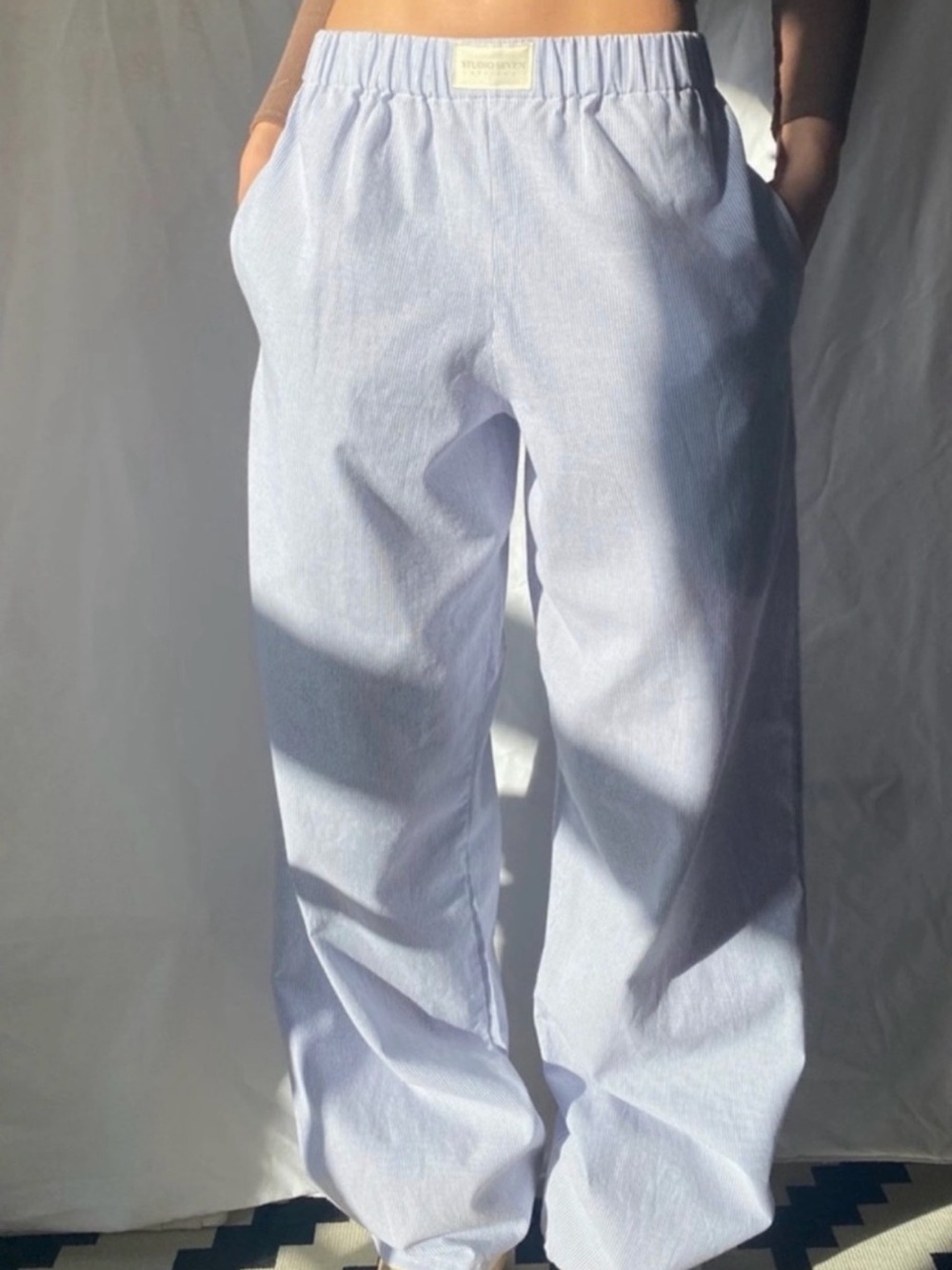 Studio Seven Striped Lounge Pants Large Cotton